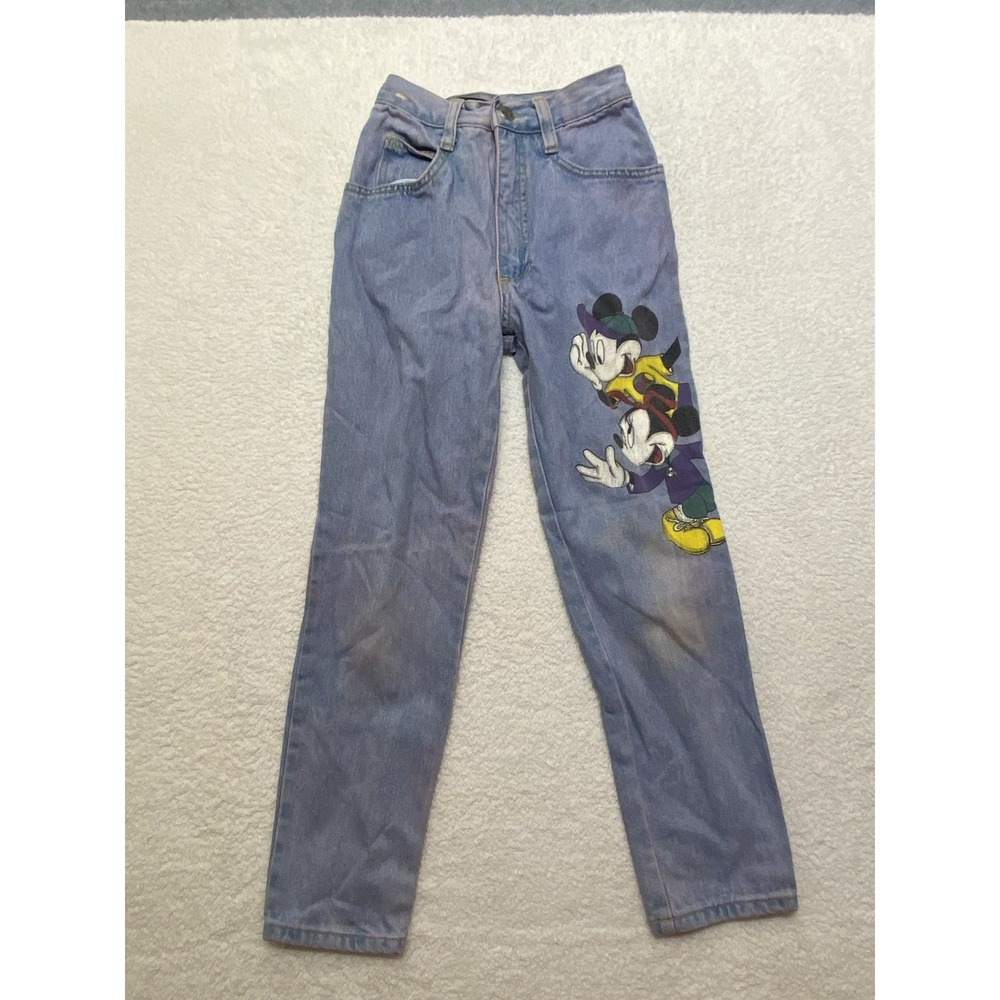 Vintage Hi Rise Jerry Leigh Girl's Children's Size 8 Mickey & Minnie Mom Jeans